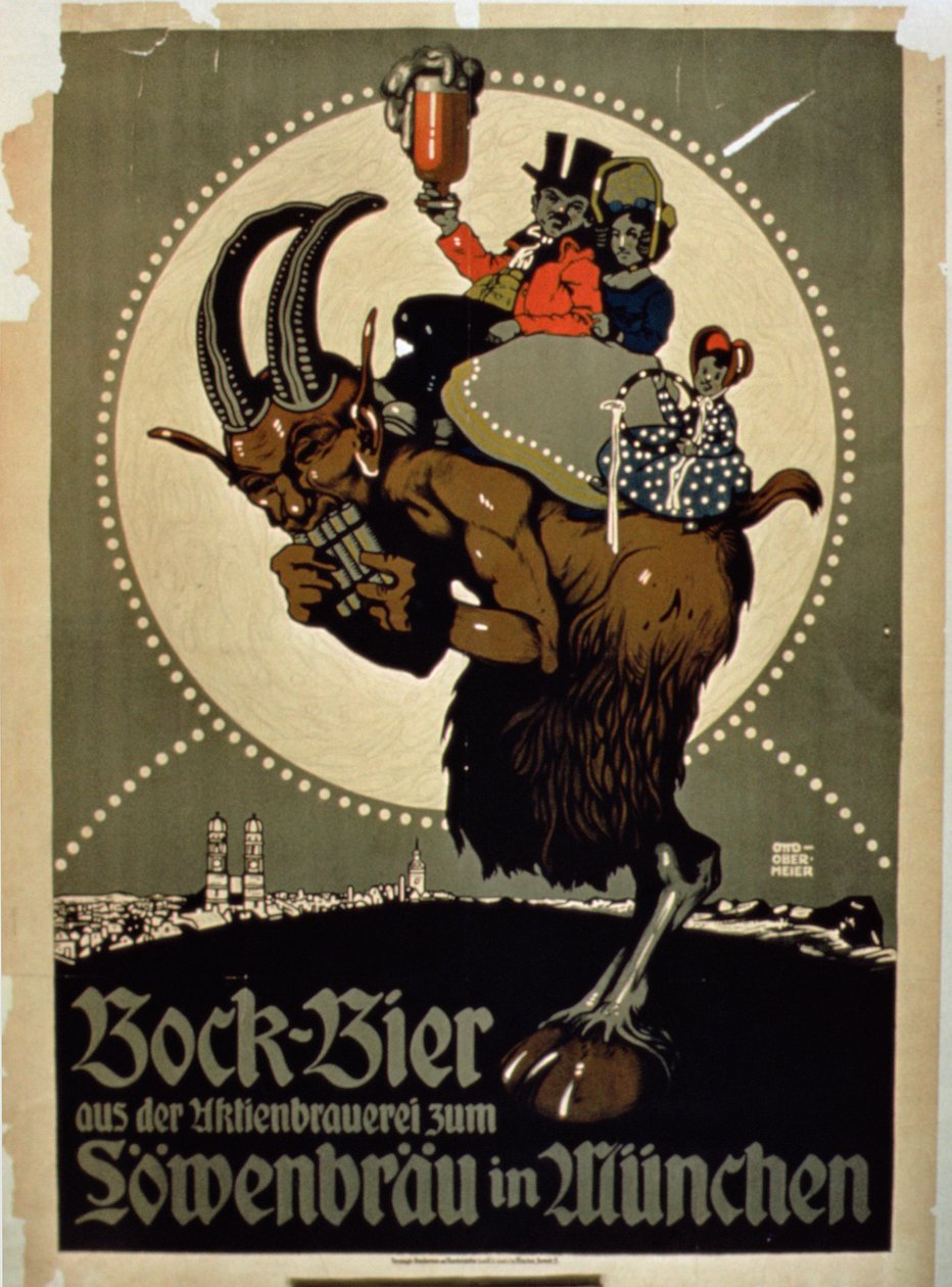 Mainos Bock Beeristä Lowenbrau-panimosta, Münchenistä tekijältä German School