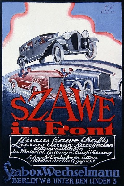 Szawe Motor Carsin mainos, 1921 tekijältä German School