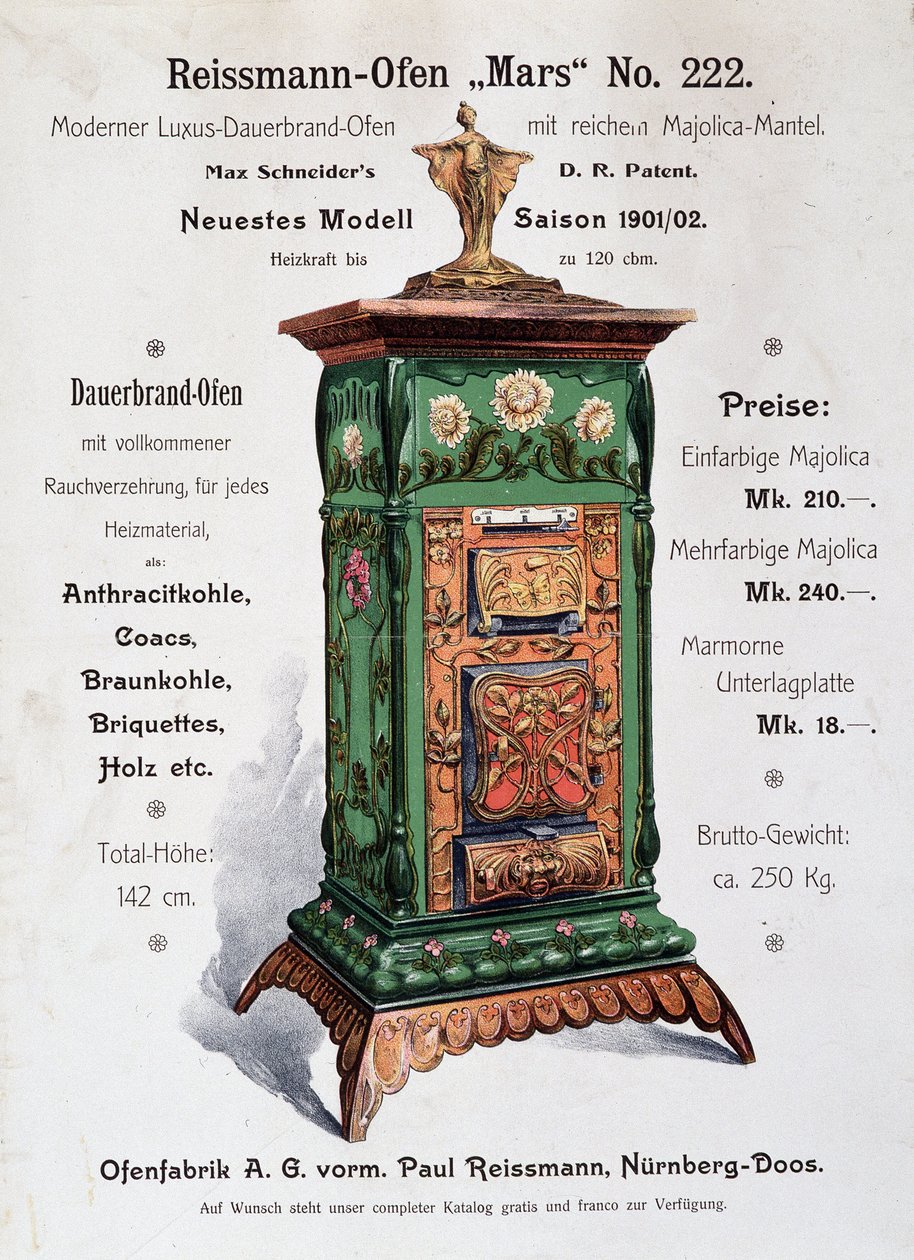 Reissmann-Odenin (Reissmann Oden) mainonta -Saksa, 1800-luvun loppu. tekijältä German School