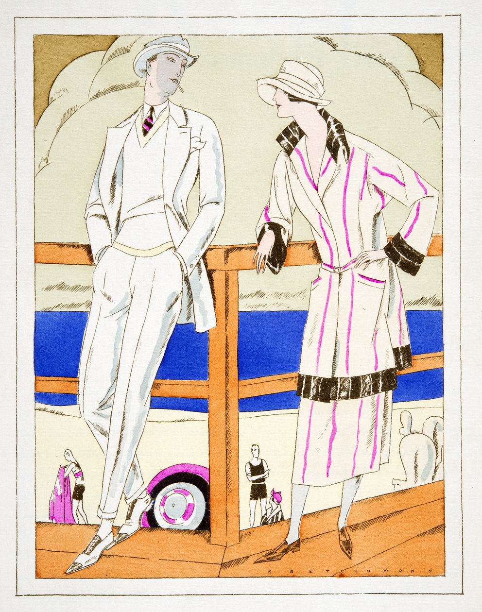 Ammeer, Gerard Bresserin asut, Styl, pub.1922 (pochoir print) tekijältä German School