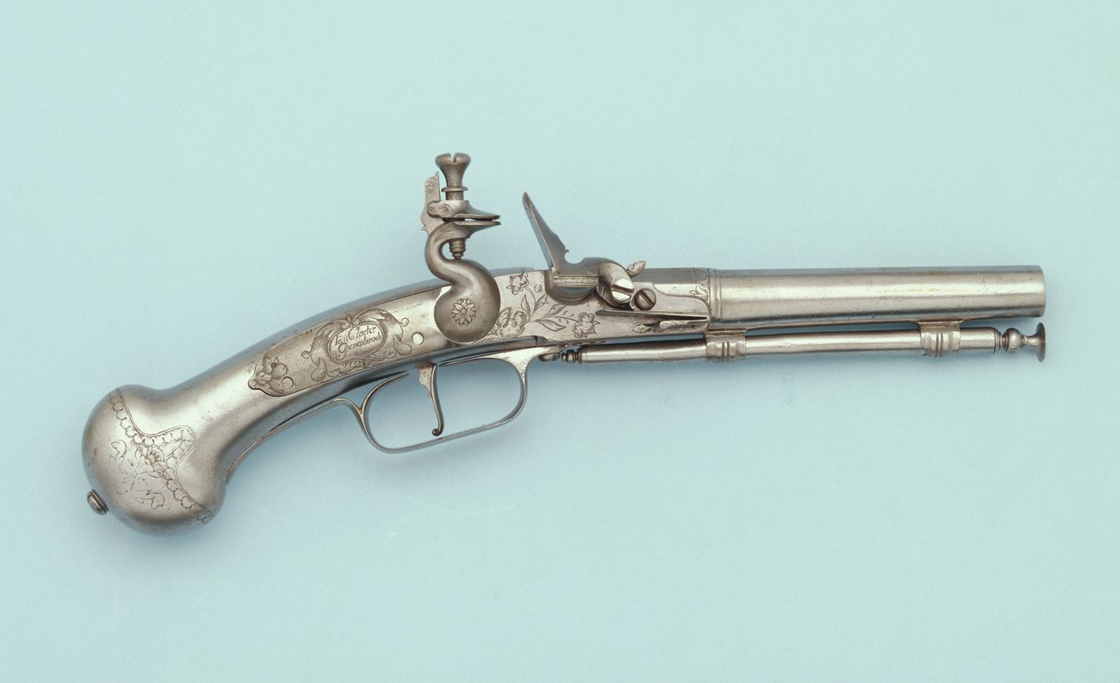 Täysteräksinen piikivipistooli, Jan Cloeter ja Grevenbroich, n. 1660 tekijältä German School