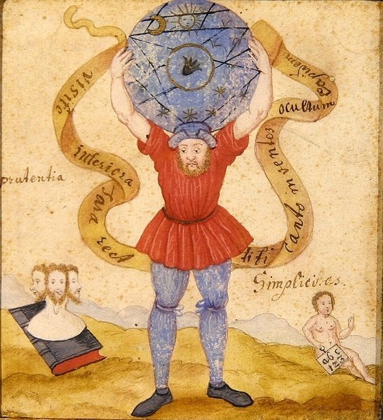 Atlas, noin 1605 (guassi paperille). tekijältä German School