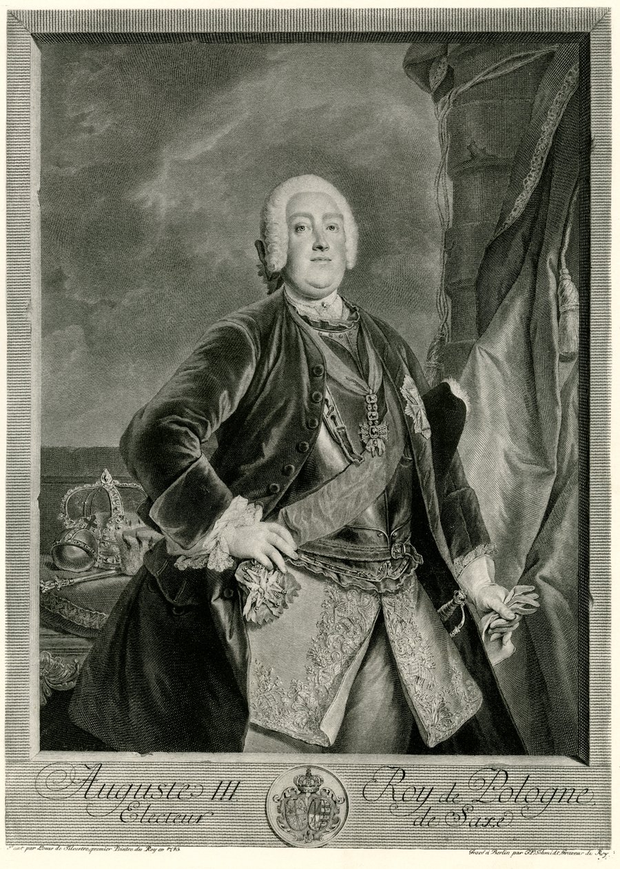 Augustus III (1696-1763) Puolan kuningas (valokuva) tekijältä German School