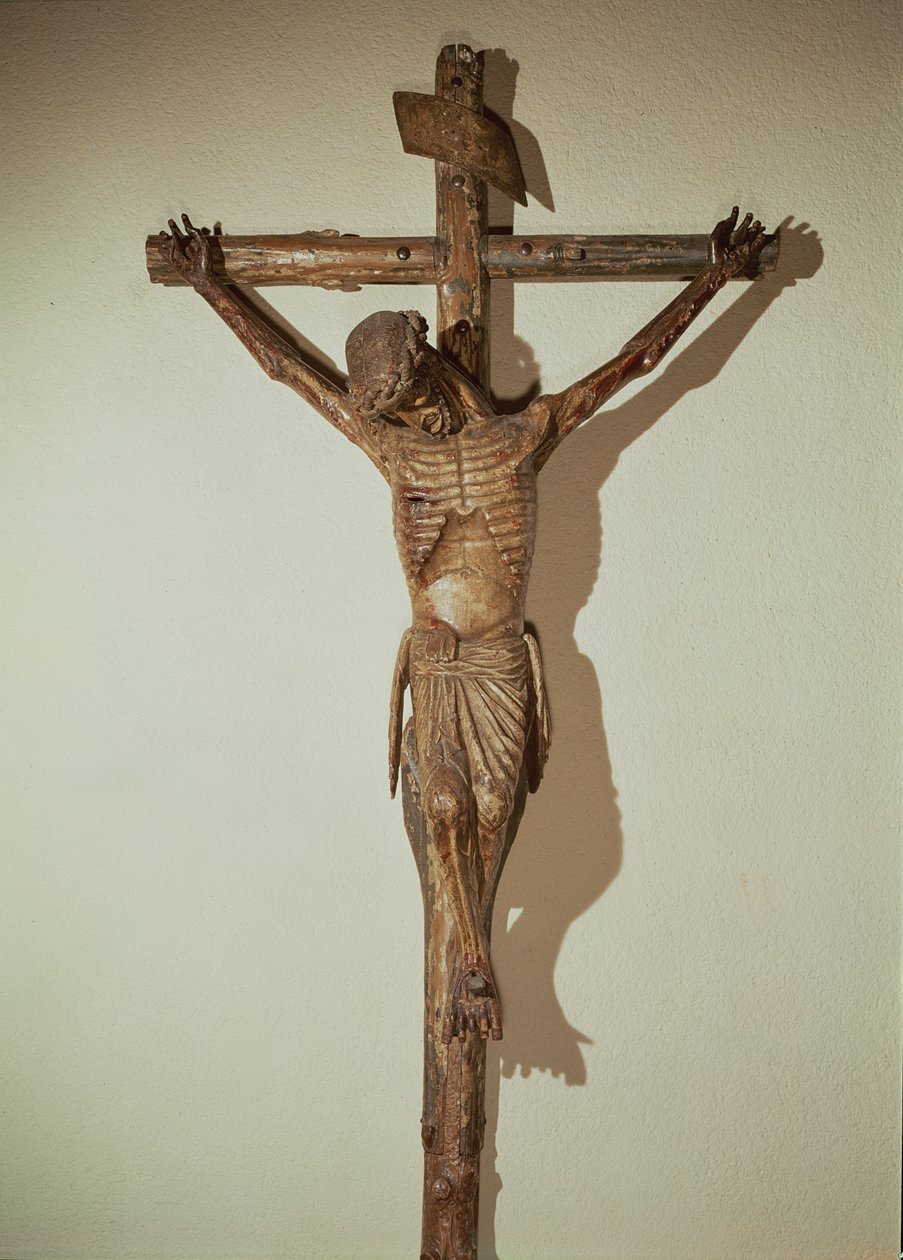 Kristus ristillä, nimeltään Le Devot Christ, 1307 (puu) tekijältä German School