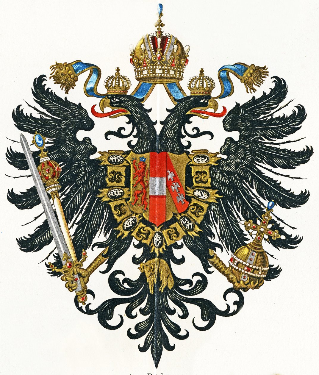 Itävallan valtakunnan vaakuna (Kaisertum Österreich) vuosina 1816–1867, noin 1898 tekijältä German School