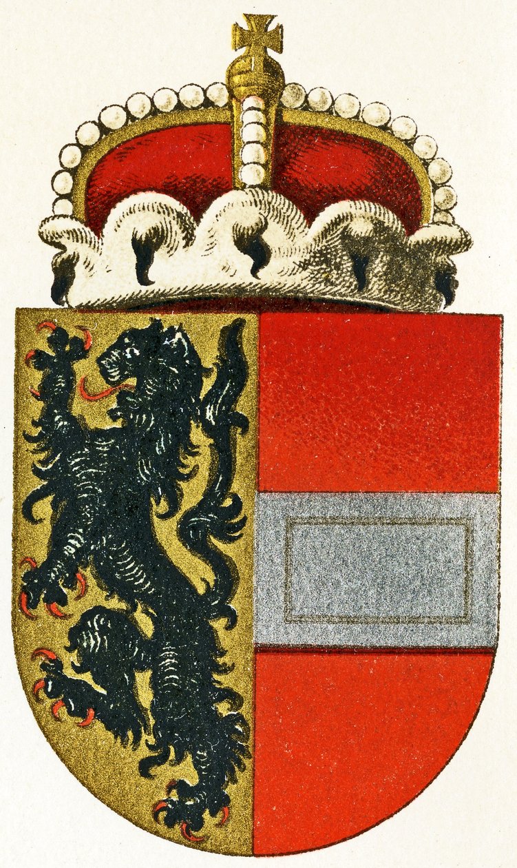 Salzburgin vaakuna, prinssin hattu kilvessä, n. 1898 tekijältä German School
