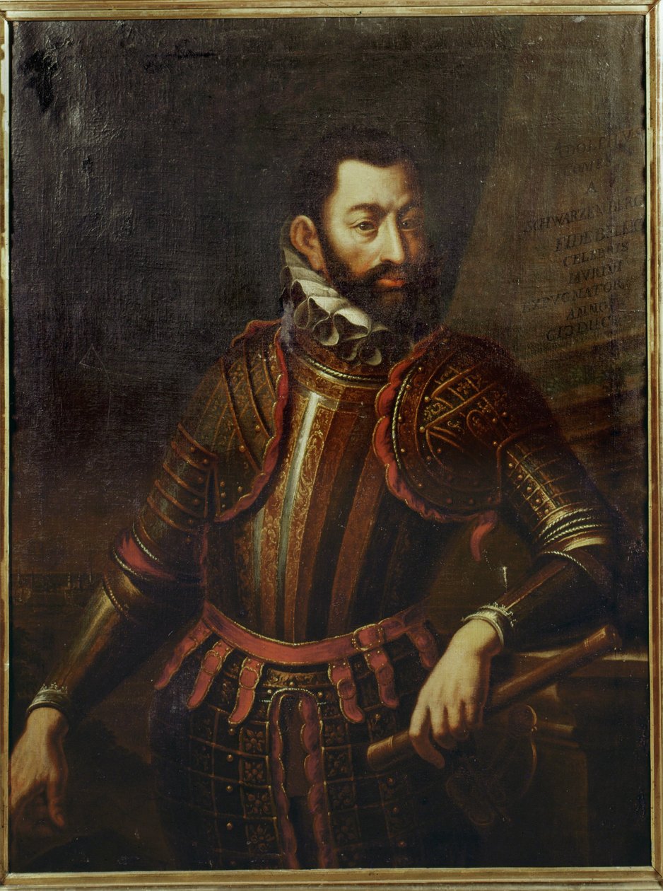 Kreivi Adolf Schwarzenberg, joka valloitti Gyoerin linnoituksen Unkarissa takaisin turkkilaisilta vuonna 1594 ... tekijältä German School