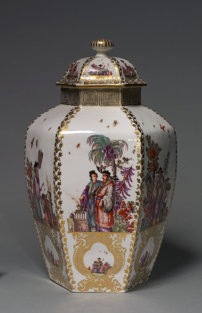 Peitetty maljakko, valmistaja Meissen Porcelain Factory, Saksa, n. 1728-1730 tekijältä German School