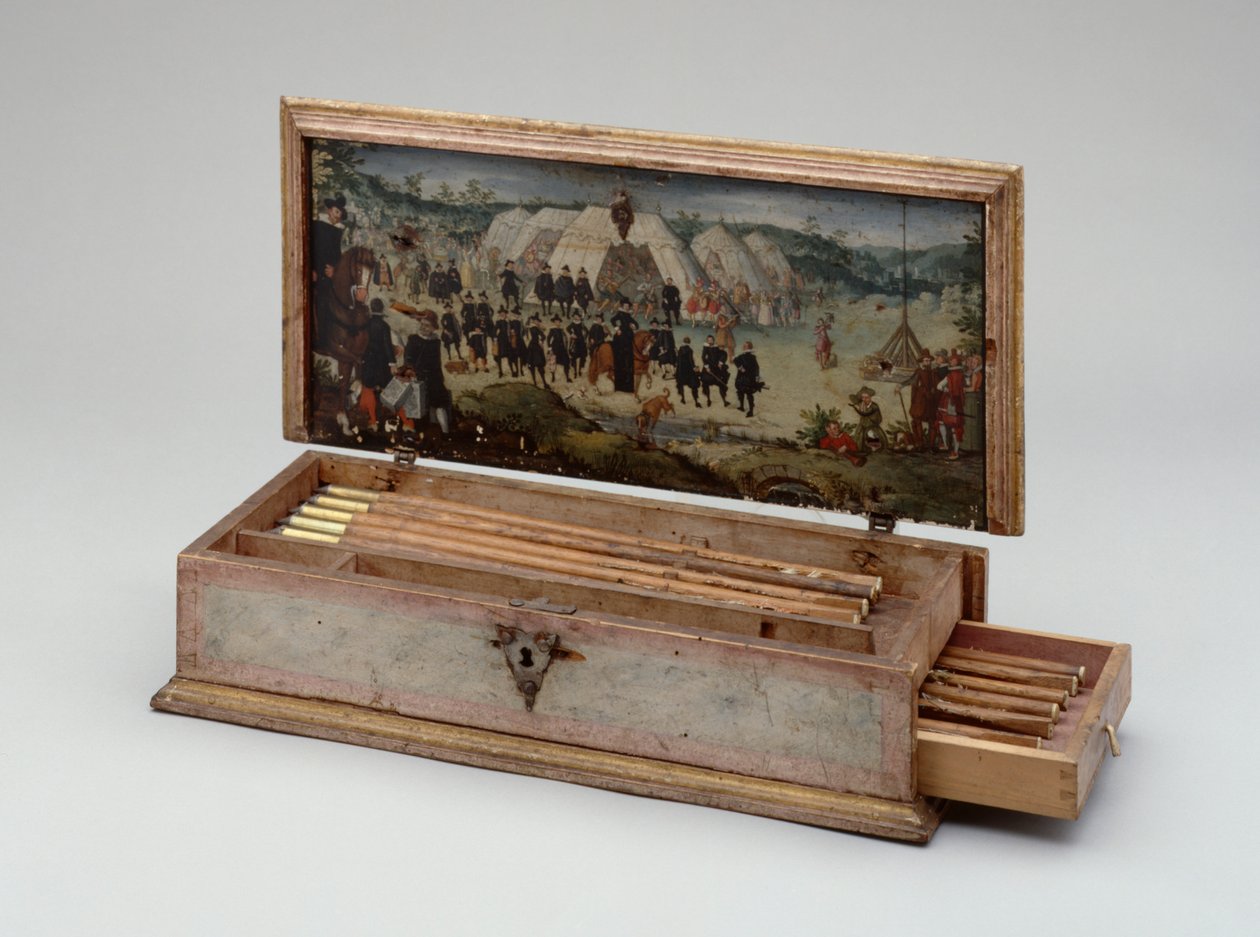 Prinssi Otto von Hessen varsijousipulttilaatikko, 1615 (maalattu puu) (katso myös 312141-43) tekijältä German School