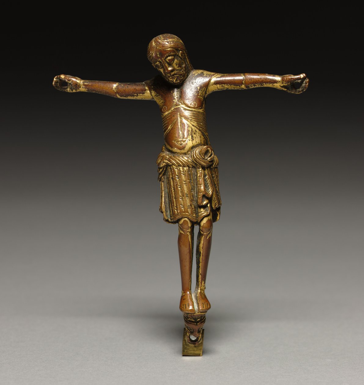 Ristiinnaulittu Kristus, n. 1200 (kullattu pronssi) tekijältä German School