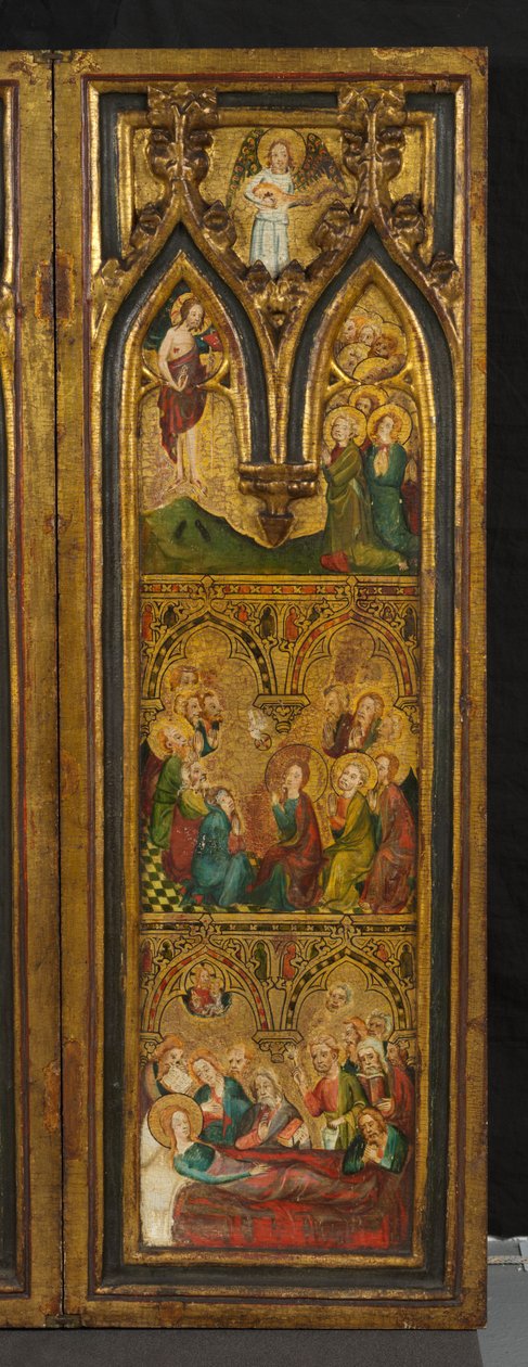 Ristiinnaulitseva triptyykki (aiemmin Estoutevillen triptyykki) (oikea siipi), n. 1374 (tempera paneelissa) tekijältä German School