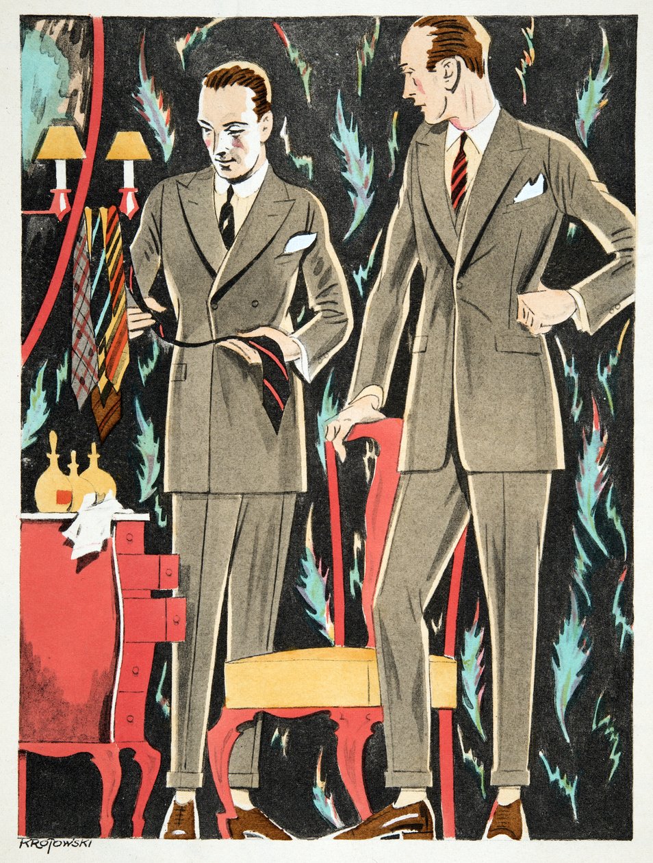 Der Arbiter, Fasskessel & Muntmannin asut, Styl, pub.1922 (pochoir print) tekijältä German School