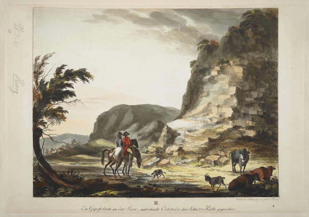 Philipp Ganzin "Der Hübichenstein", "Four Views in the Harz Forest", n. 1770-1790 (käsinvärinen etsaus) tekijältä German School