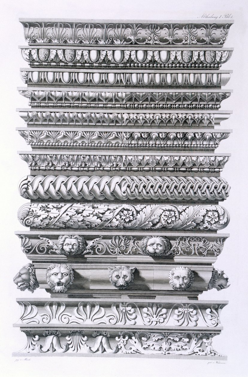 Suunnittelut reunalistalle, 1856 tekijältä German School