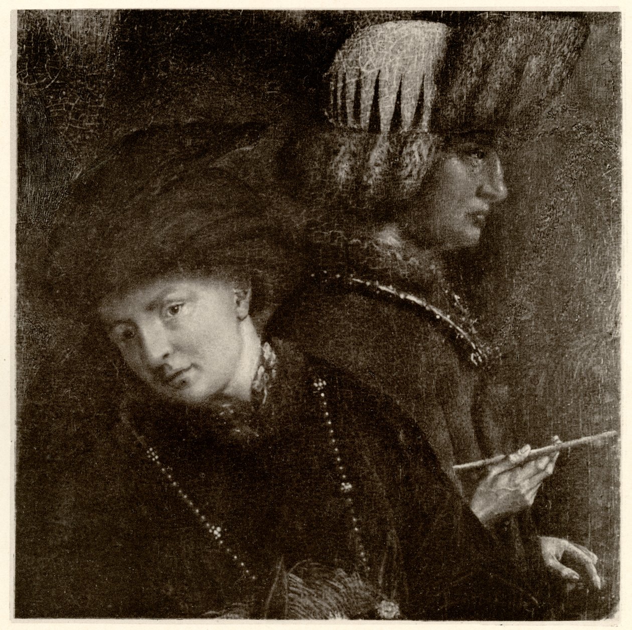 Die Brüder Van Eyck, Hubert van Eyck (1366 - 1426), Jan van Eyck (1386 - 1440), 1884-90 (valokuva) tekijältä German School