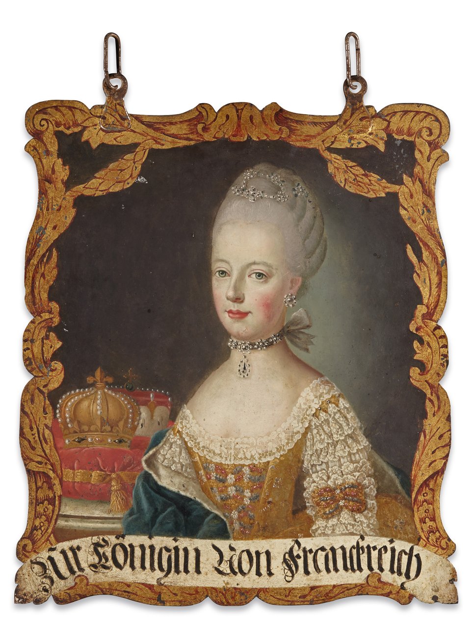 Kyltti Marie-Antoinette, vuoden 1774 jälkeen (öljy metallille) tekijältä German School