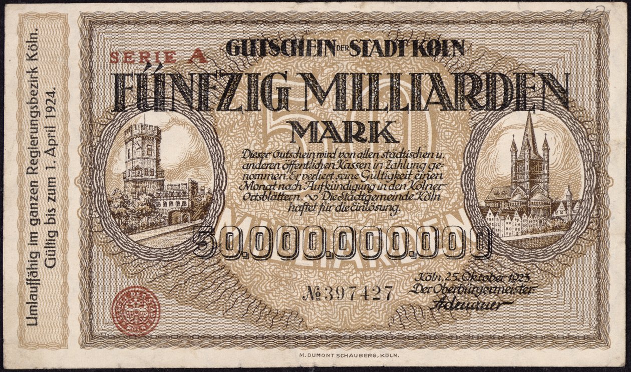 50 miljardin markan seteli, 1923 tekijältä German School