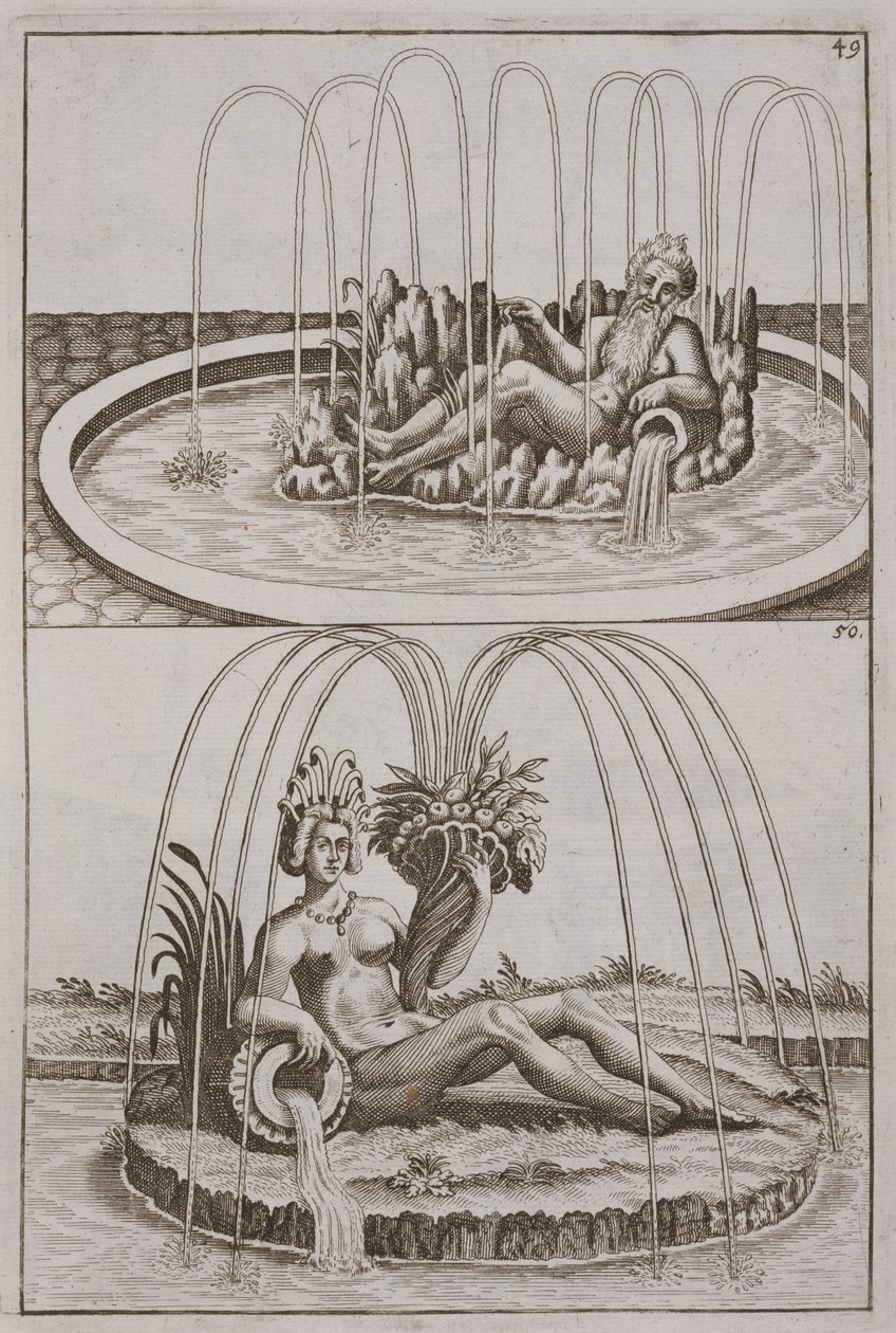 Suihkulähteet, Georg Andreas Bocklerin (1617-85) Architectura Curiosa Nova, julkaistu 1704 tekijältä German School