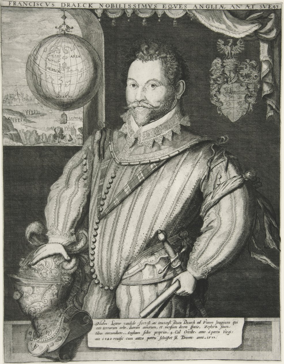 Francis Drake, pubi. 1800-luku (kaiverrus) tekijältä German School
