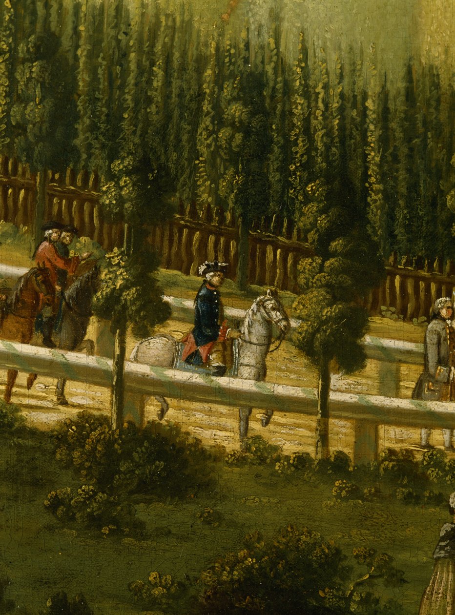 Frederick Suuri hevosen selässä Maulbeeralleella lähellä Sanssoucia, 1770 tekijältä German School