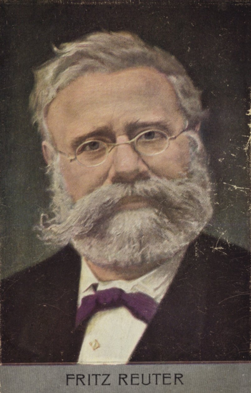 Fritz Reuter (1810-1874), saksalainen romaanikirjailija (väriliitoskuva) tekijältä German School