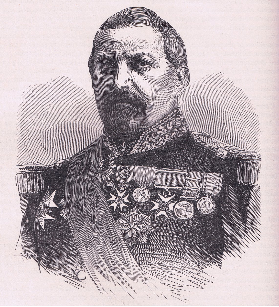 Kenraali Vinoy, Cassells, Ranskan ja Saksan välisen sodan historia, julkaissut Cassell and Company Limited, n. 1890 (litho) tekijältä German School