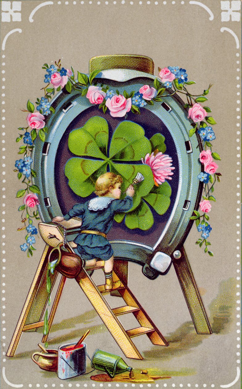 Unkarista 21. toukokuuta 1911 lähetetty saksalainen Good Luck Charms -postikortti tekijältä German School
