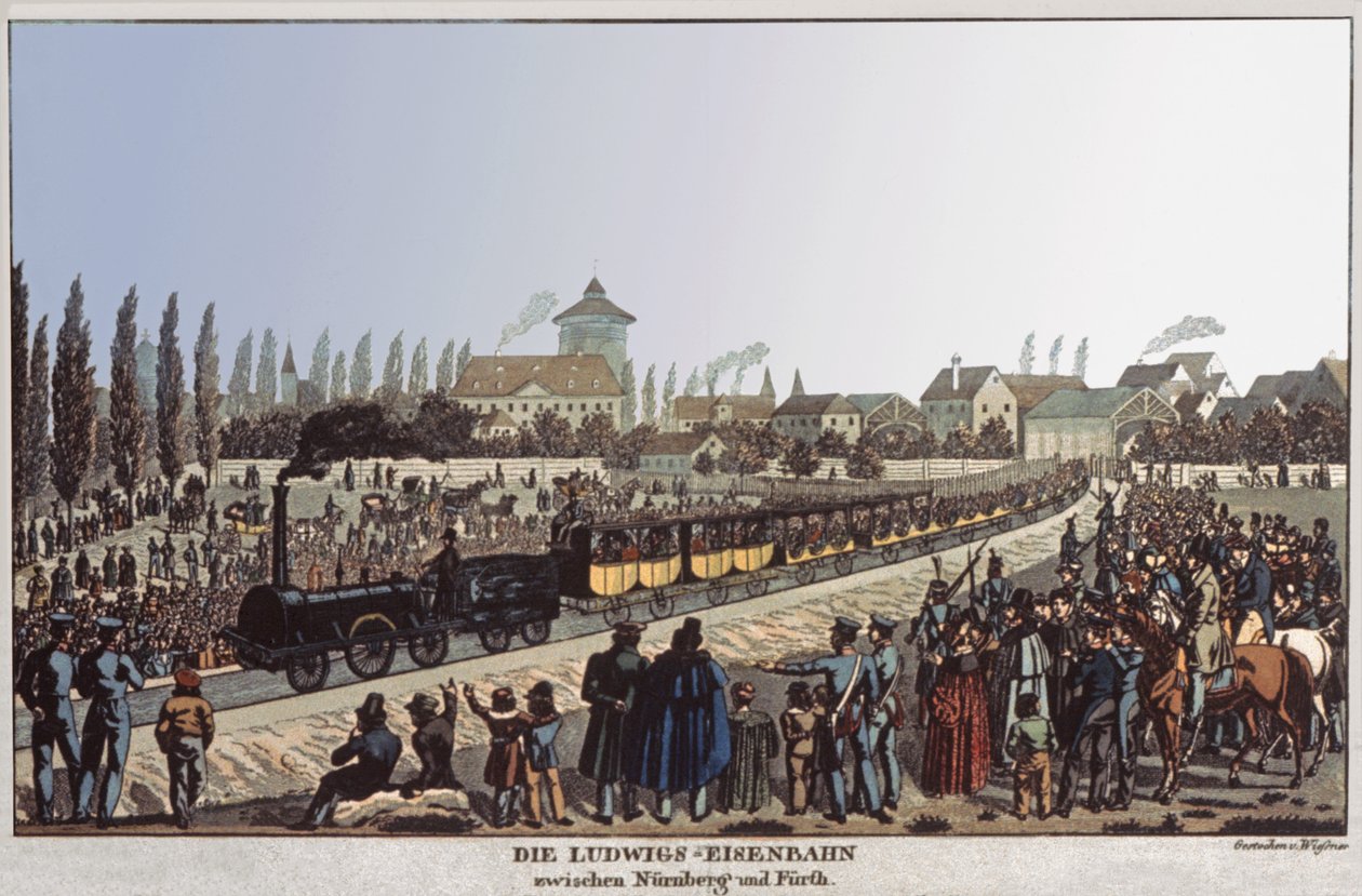Saksan rautatiet. n. 1830-1840 (kaiverrus) tekijältä German School
