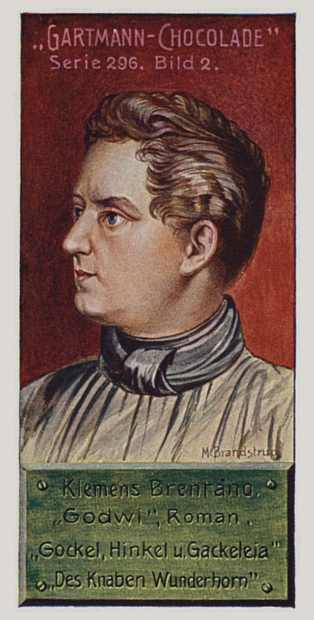 Saksalaiset romantikot: Klemens Brentano (värilitografia). tekijältä German School