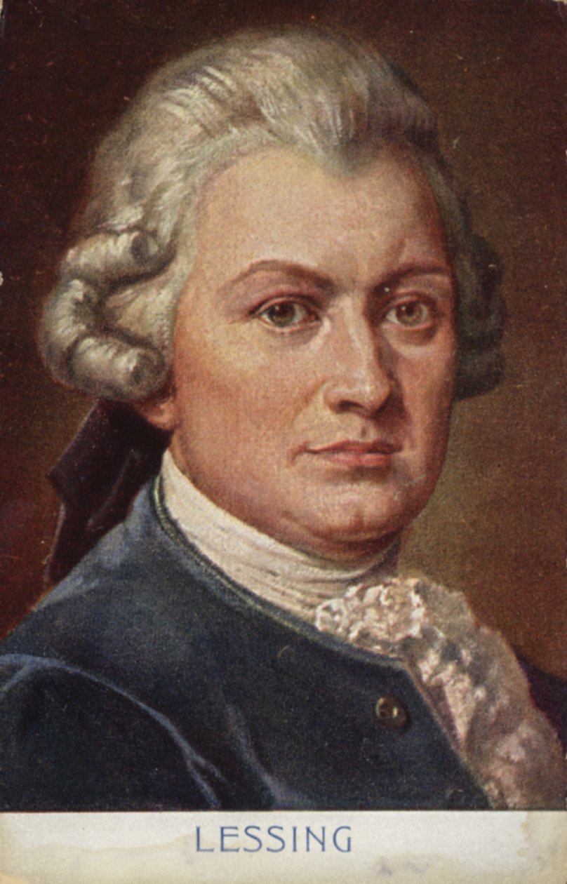 Gotthold Ephraim Lessing (1729-1781), saksalainen kirjailija, filosofi ja draamakirjailija (väriliitoskuva) tekijältä German School