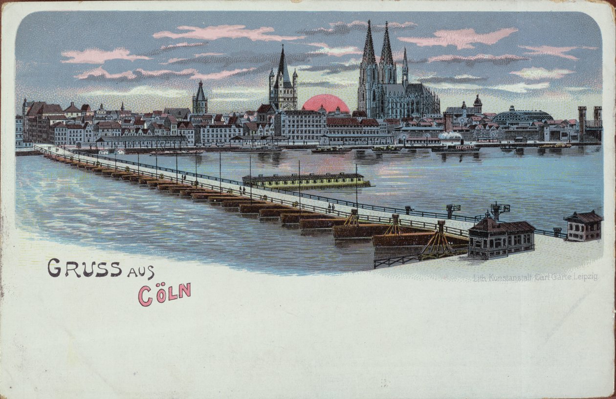 Kölnin onnittelukortti, ennen vuotta 1900 tekijältä German School