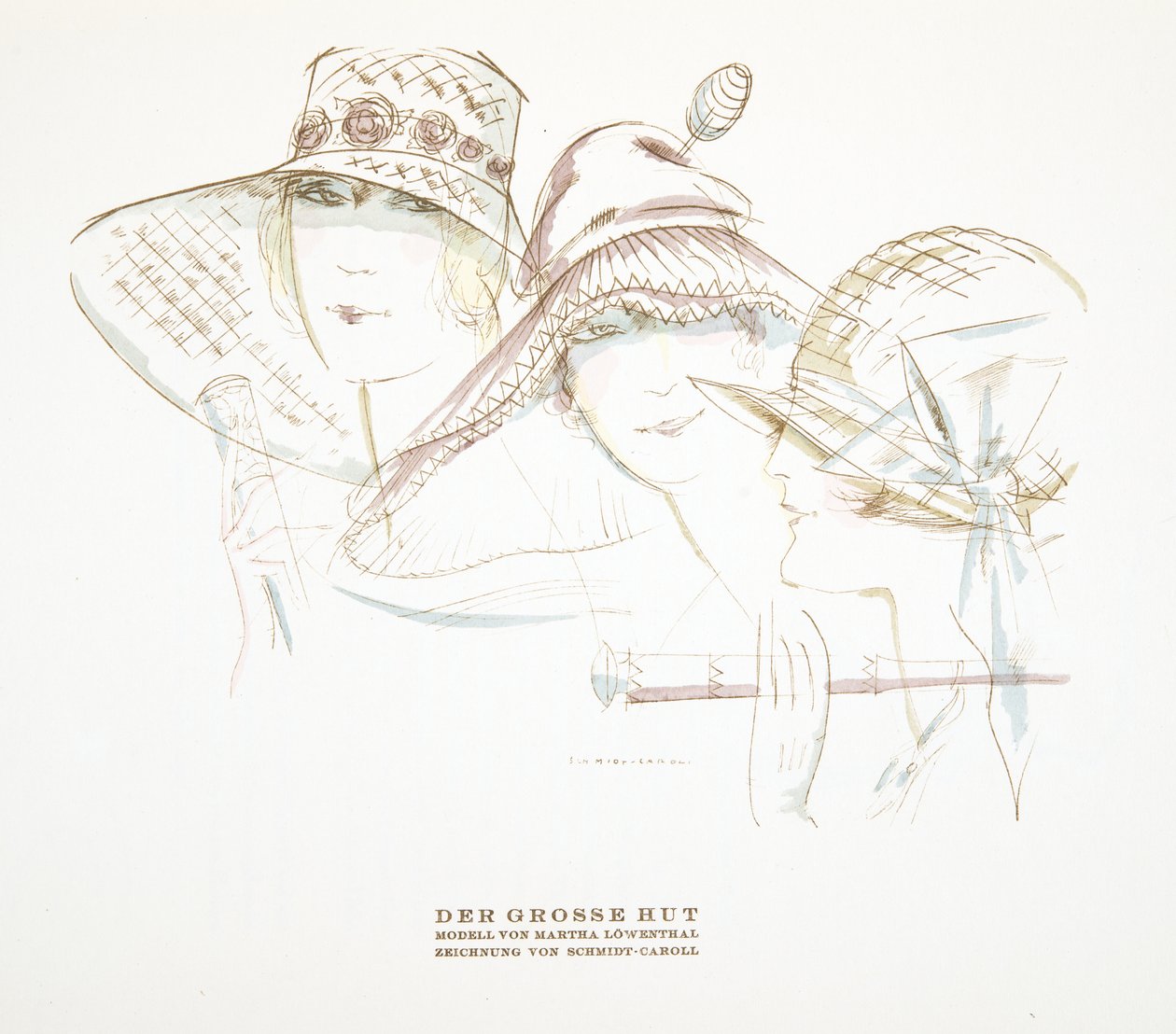 Hat Designs by Martha Lowenthal, Styl, pub.1922 (pochoir print) tekijältä German School