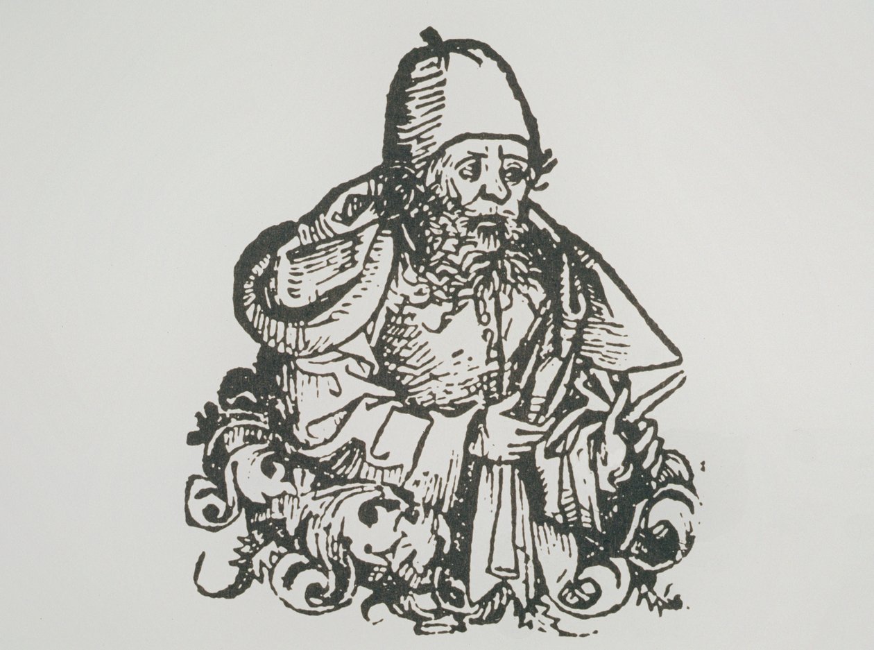 Ihanteellinen muotokuva Guido Bonatista, kopio Hartmann Schedelin Liber Chronicarumin kuvituksesta, 1493, käytetty kirjassa A History of Magic 1800-luvun lopulla. tekijältä German School