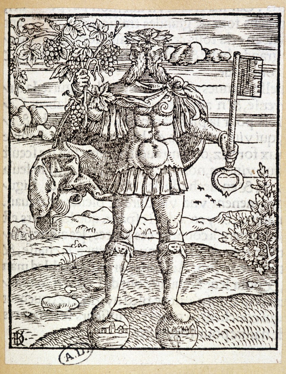 Janus (avain toisessa ja viiniköynnöksen oksa toisessa) - Saksa tekijältä German School