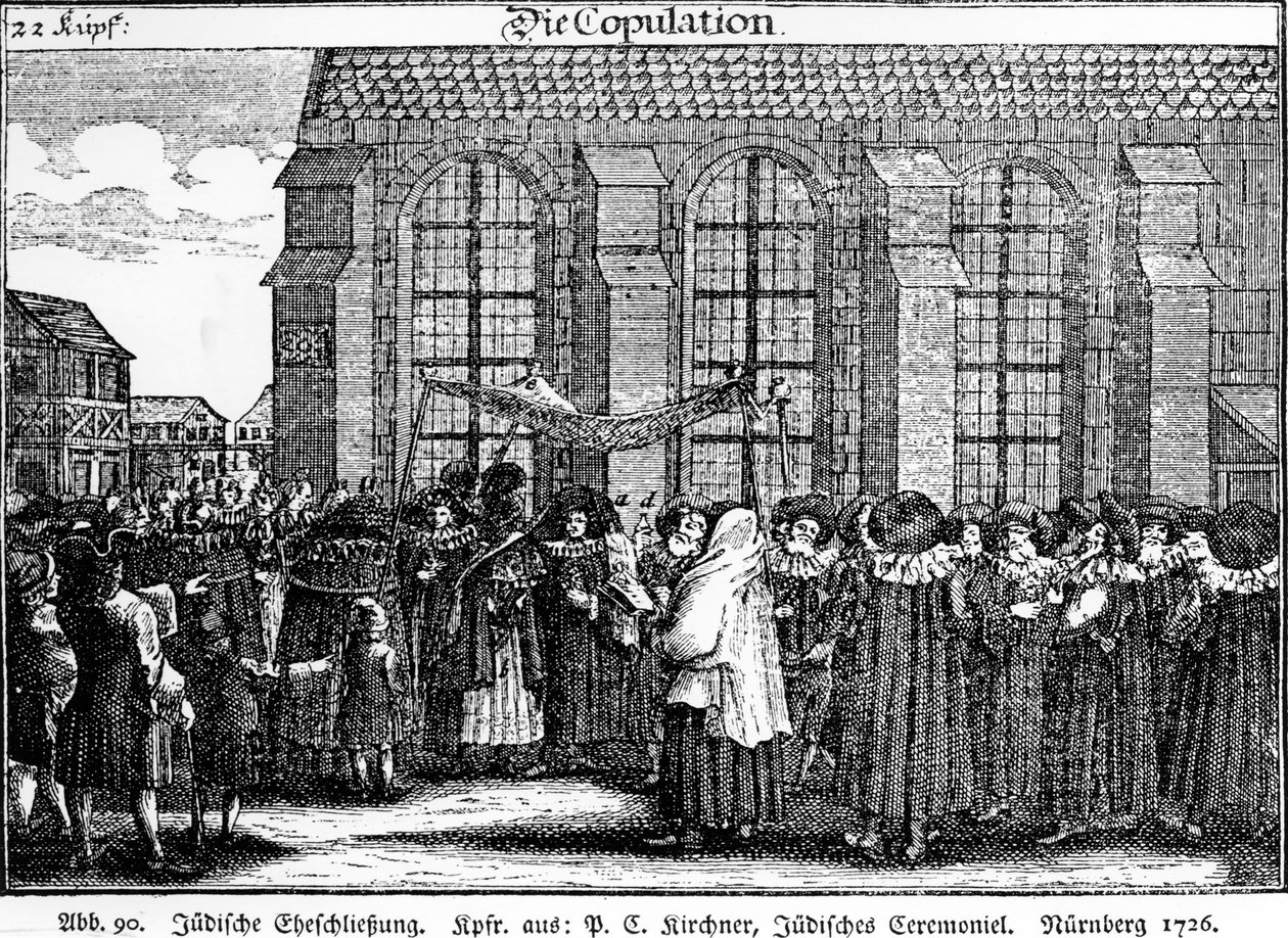 Georg Puschnerin juutalainen hääkulkue Kirchners Jüdisches Ceremonielista, 1726 tekijältä German School