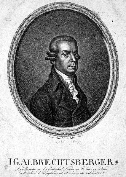 Johann Georg Albrechtsberger (1736-1809), kaiverrus C.F. Riedel tekijältä German School