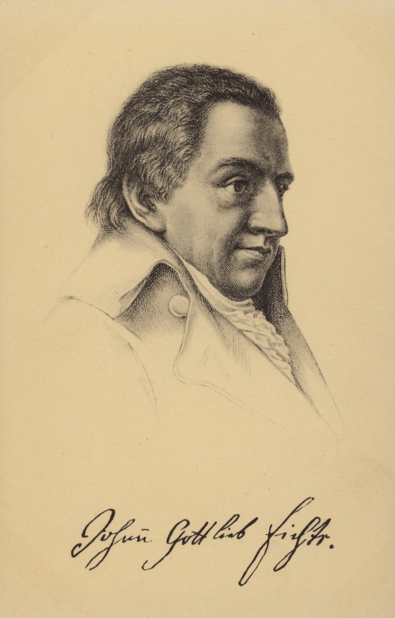 Johann Gottlieb Fichte (1762-1814), saksalainen filosofi ja kirjailija (litografia). tekijältä German School