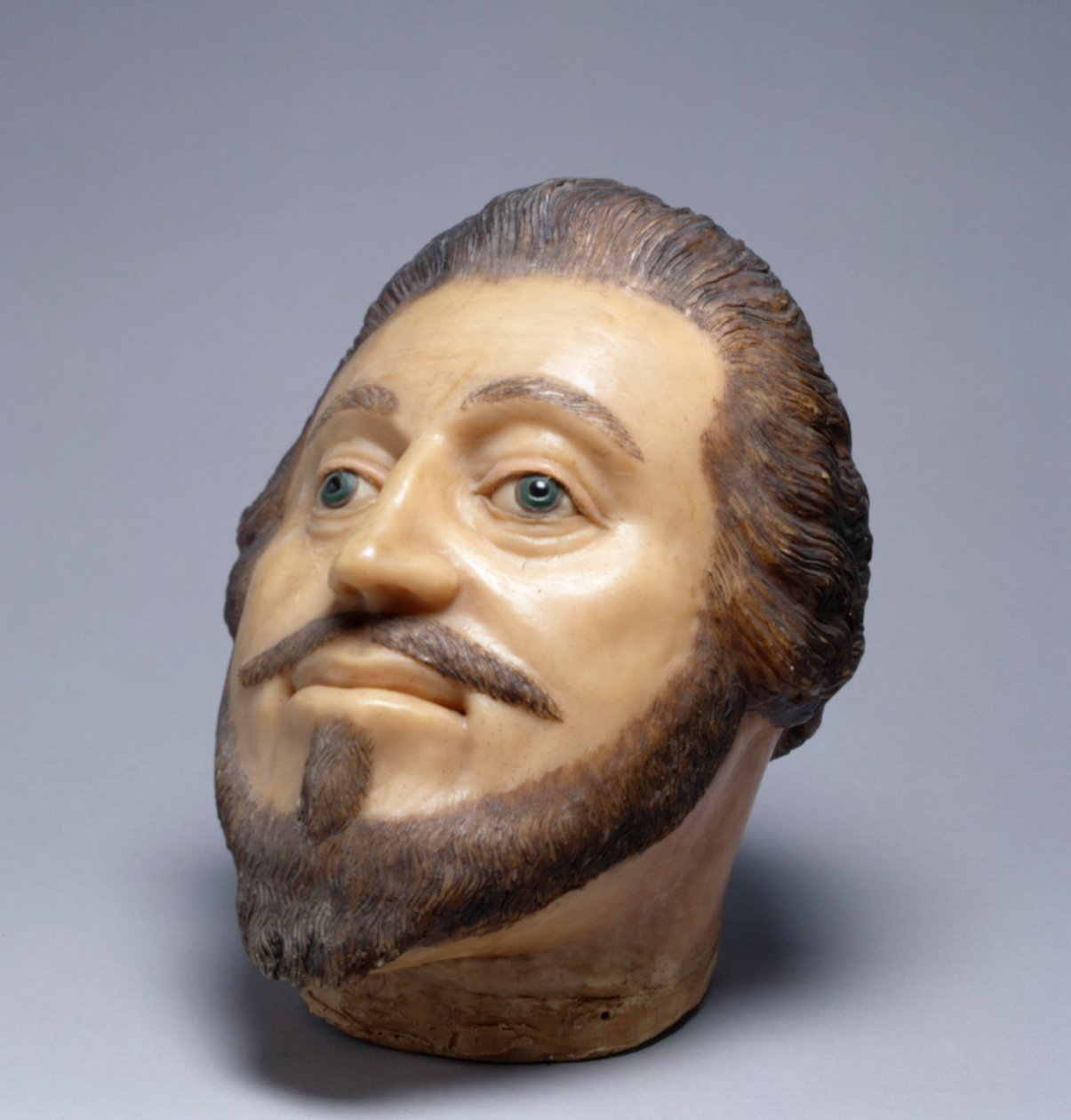Landgrave Moritz Hessenistä, 1600-25 (vaha, lasi ja hiukset) tekijältä German School