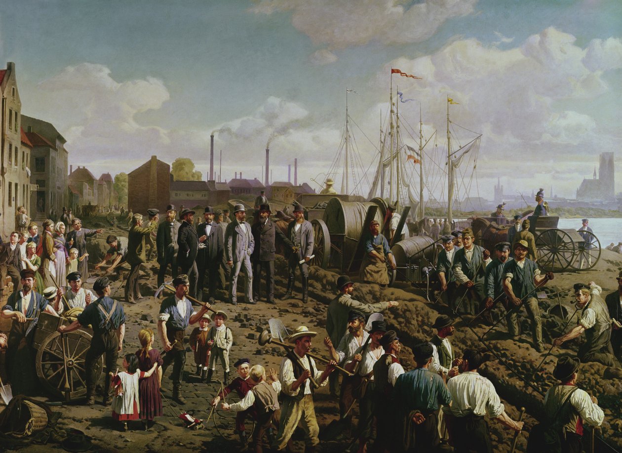 Lennätinkaapelin laskeminen Kölnin ja Berliinin välille 1800-luvun lopussa tekijältä German School