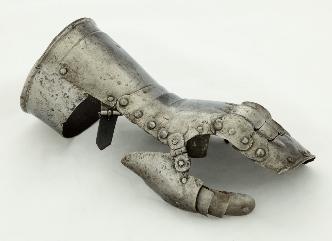 Vasen Gauntlet, n. 1490-1510 (teräs ja nahka) tekijältä German School