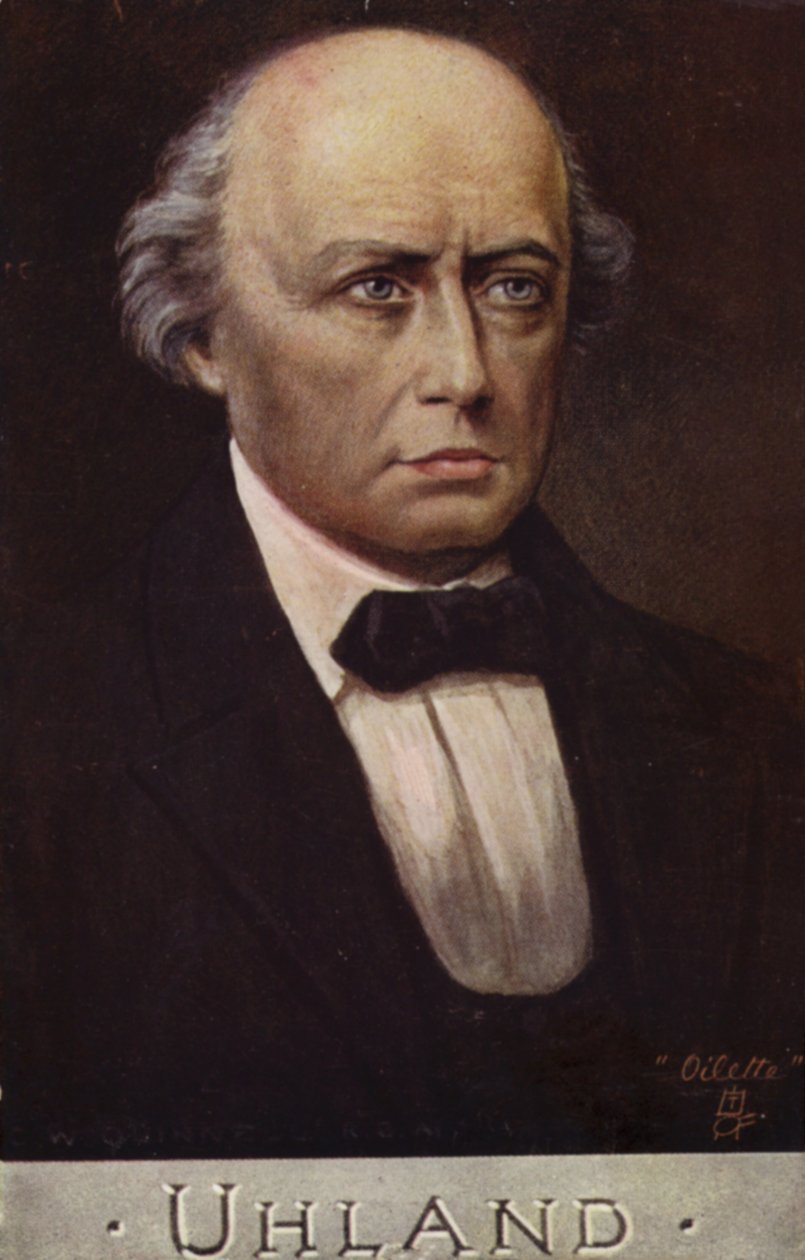Ludwig Uhland (1787-1862), saksalainen runoilija ja filologi (väriliitoskuva) tekijältä German School