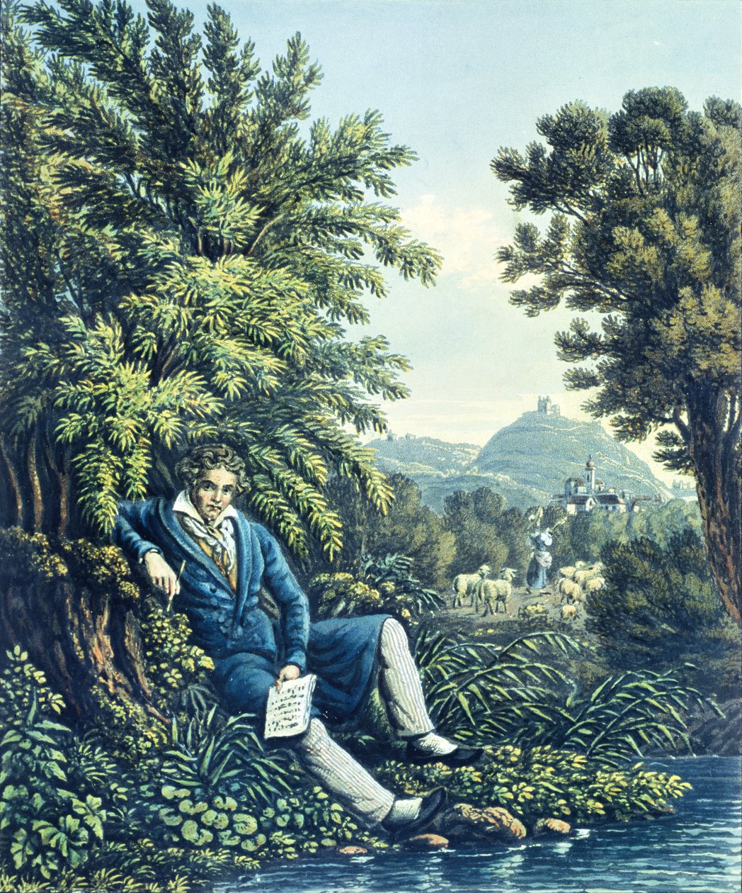 Ludwig van Beethoven joen rannalla tekijältä German School