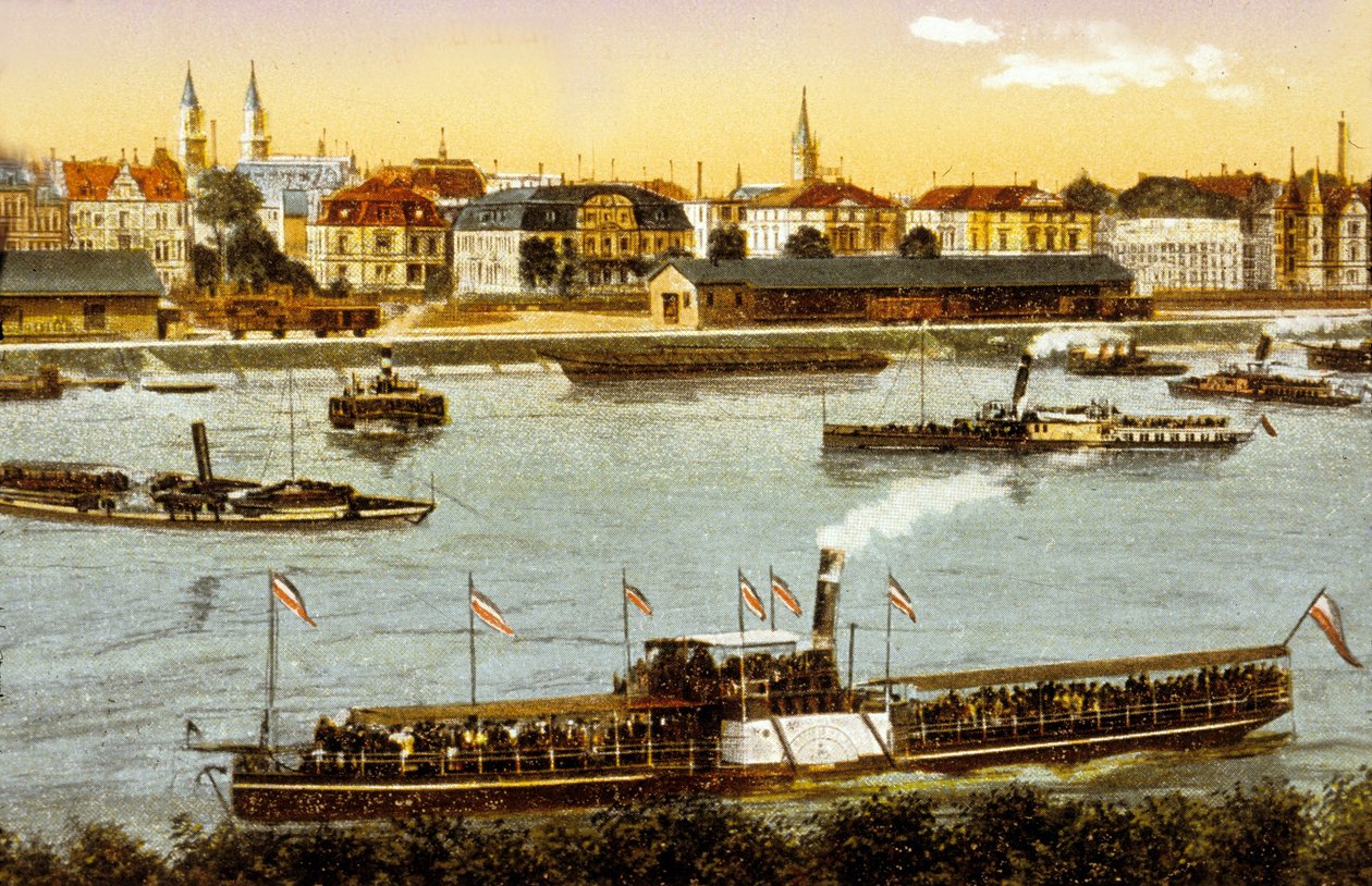 Ludwigshafen am Rhein, n. 1910 (väri litho) tekijältä German School