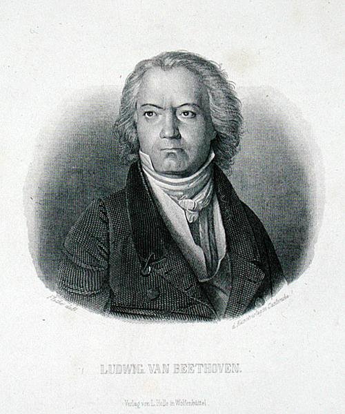Ludwig van Beethoven (1770-1827) (kaiverrus) tekijältä German School