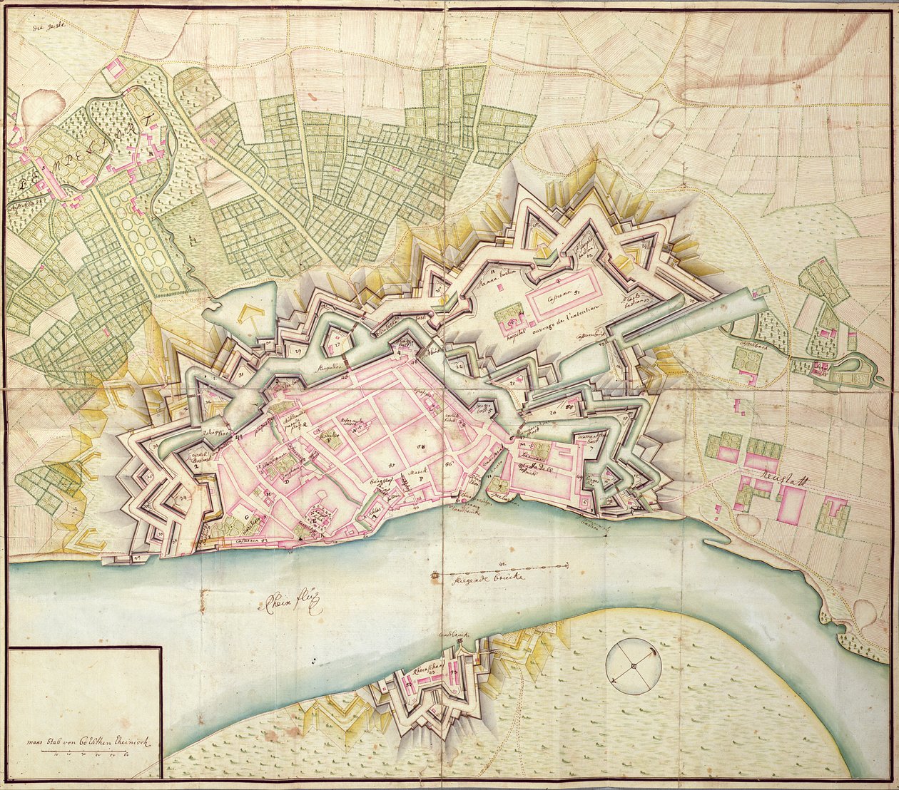 Düsseldorfin kartta, 1736 tekijältä German School