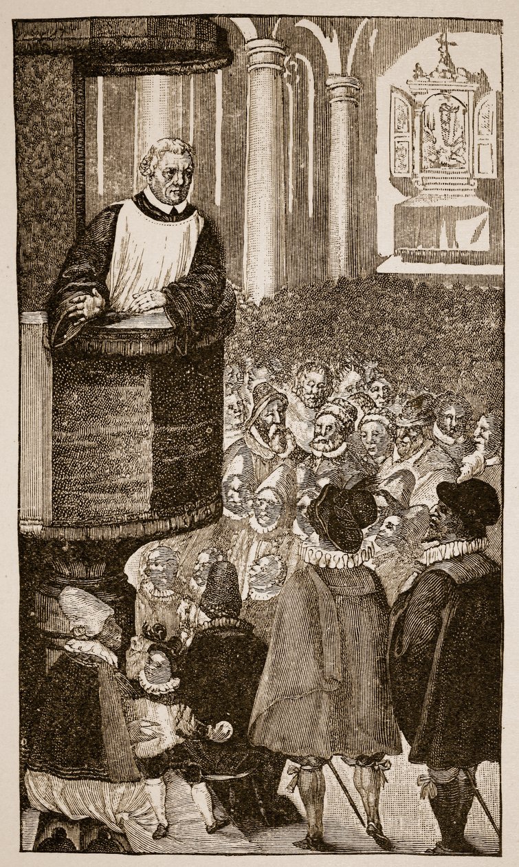 Martti Luther saarnaa, n. 1517 tekijältä German School