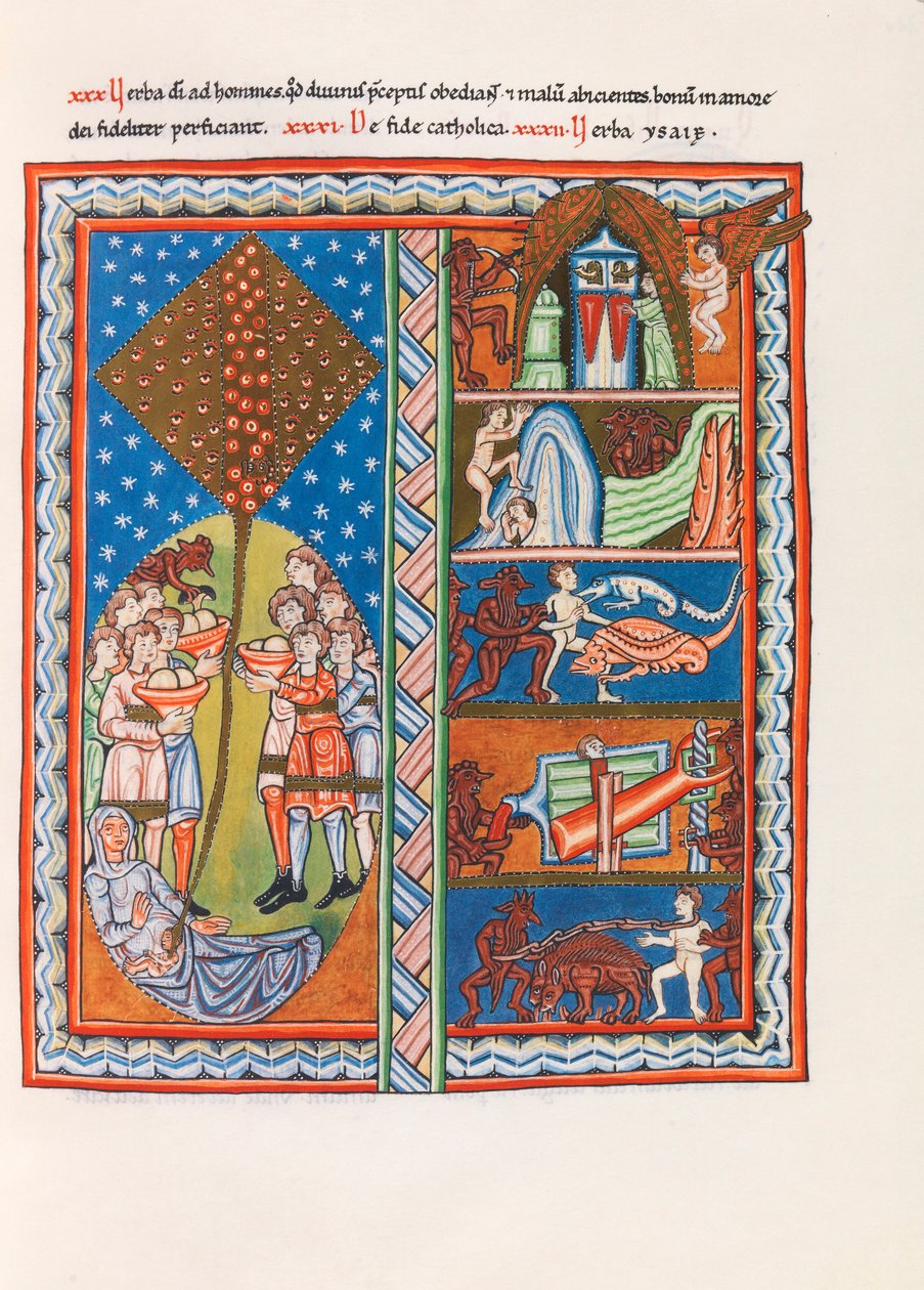 Hildegard of Bingenin pienoismalli Liber Sciviasta, n. 1175 (faksi) tekijältä German School