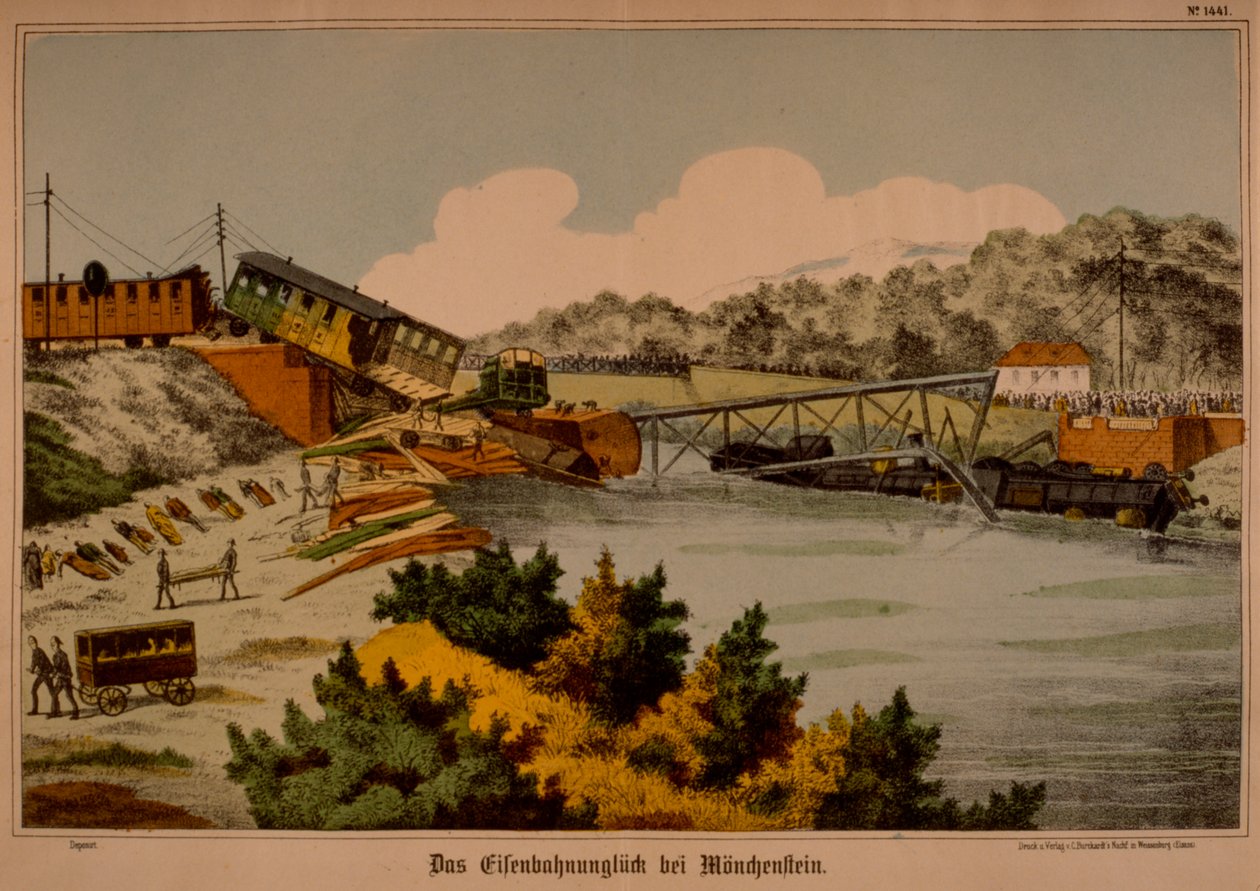 Munchensteinin junakatastrofi 14. kesäkuuta 1891, julkaisija C. Burckhardts Nachf., Wissembourg, 1891 tekijältä German School