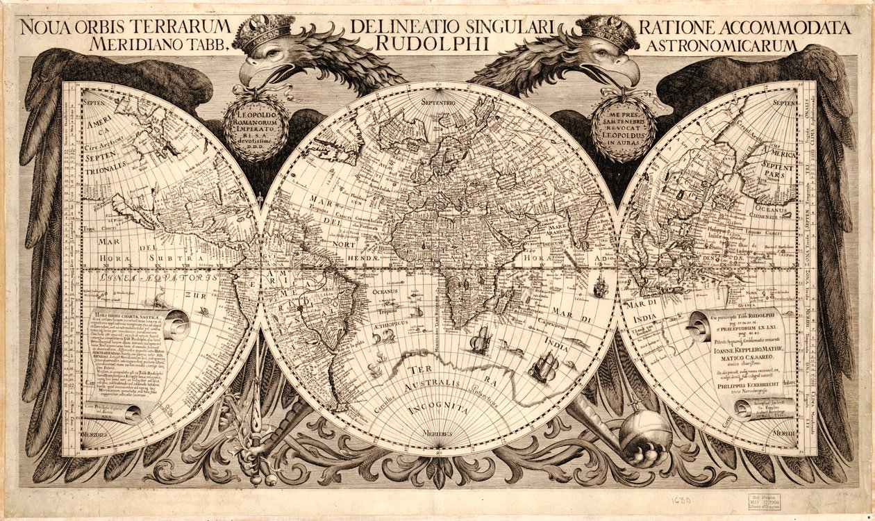 Uusi maailma, Johannes Keplerin "Rudolphinin pöydät", 1627-30 tekijältä German School