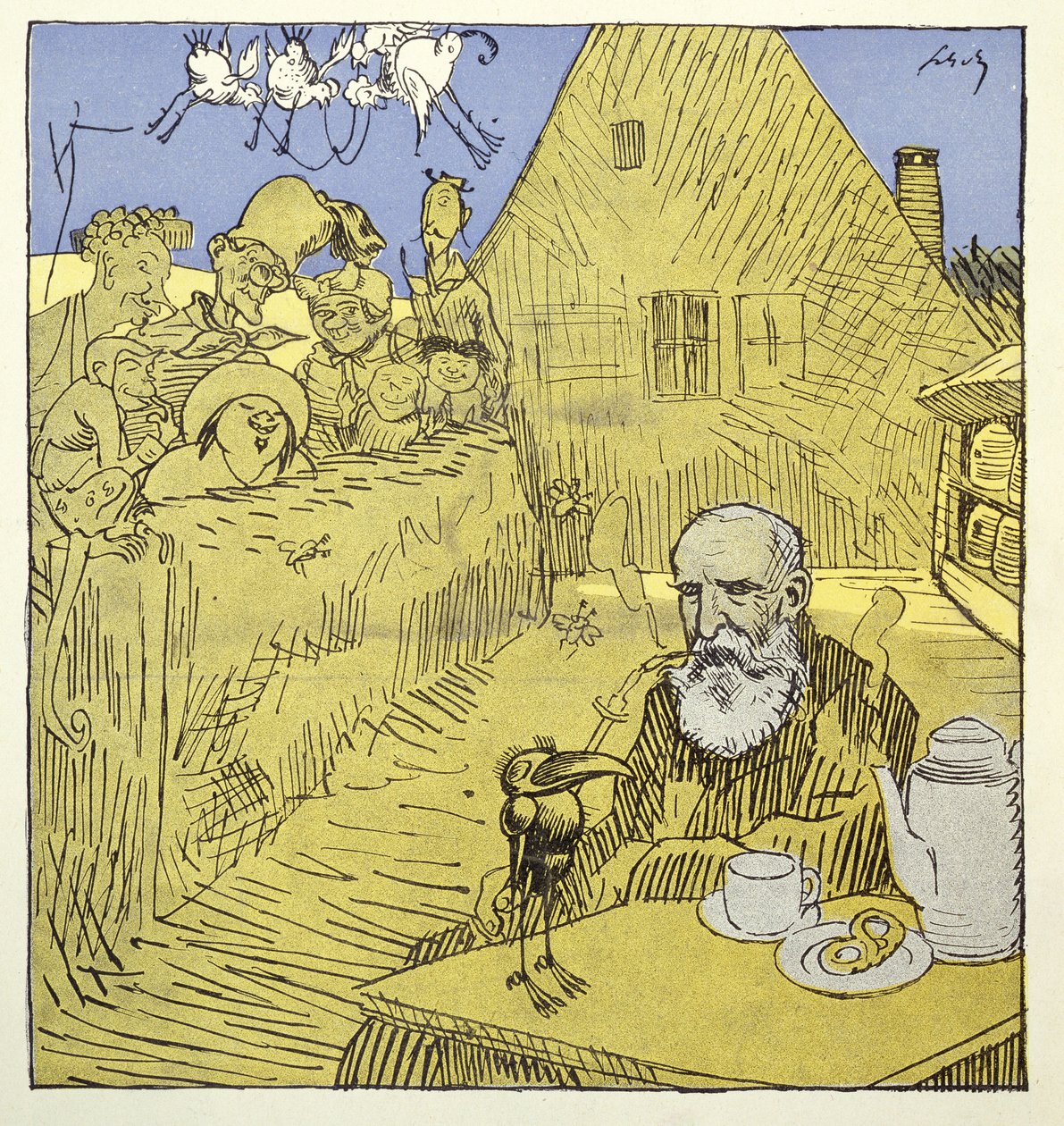 Wilhelm Buschin (1832-1908) muistokirjoitus Simplicissimus-lehdestä tammikuussa 1908 tekijältä German School